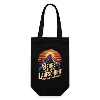 Laufsport Berglauf Natur Joggen Laufen - Geschenkbeutel für Flaschen - Schwarz - Vorne