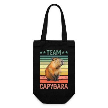 Capybara Wasserschwein - Geschenkbeutel für Flaschen - Schwarz - Vorne