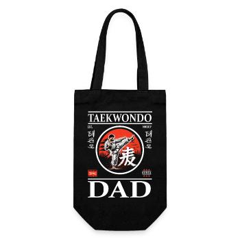 Taekwondo Dad Design with Martial Artist - Gift Bag for Bottles - black - Front