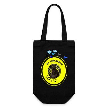 Verträumte schwarze Katze mit Cyber-Zitronen-Attitüde - Geschenkbeutel für Flaschen - Schwarz - Vorne