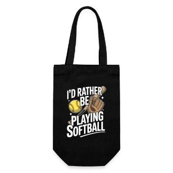 I'd Rather Be Playing Softball Season Funny - Gift Bag for Bottles - black - Front