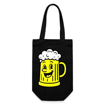 Beer Mug Comic Beer - Gift Bag for Bottles - black - Front