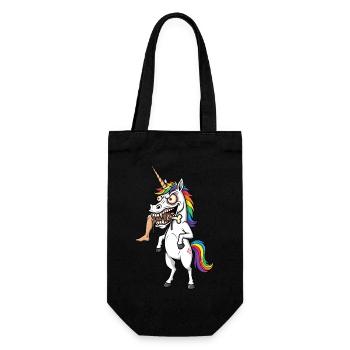 Licorne folle – À TOMBER ! - Sac à bouteille - noir - Devant
