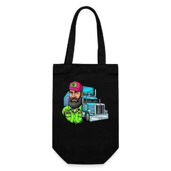 Route difficile, gars cool : votre design de camionneur ! - Sac à bouteille - noir - Devant