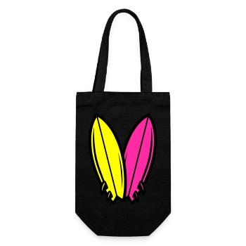 Surfbrett Symbol Surfen - Geschenkbeutel für Flaschen - Schwarz - Vorne