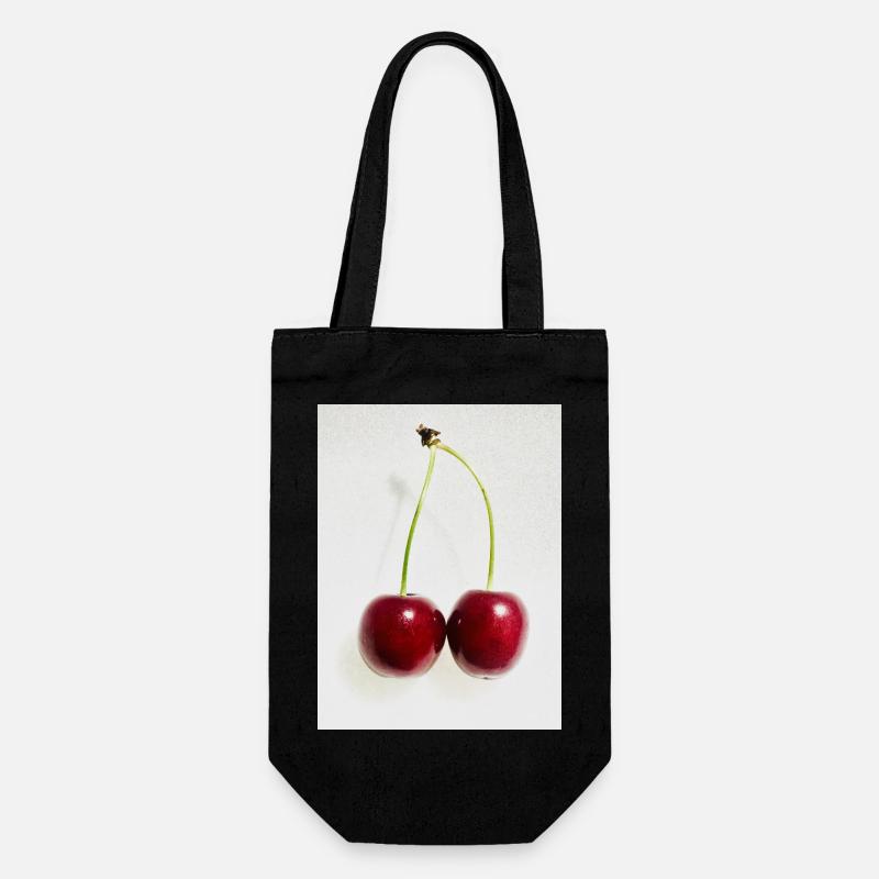 Kirsche - Geschenkbeutel für Flaschen - Schwarz
