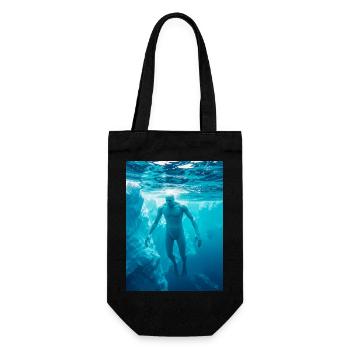 Ningen, modern Antarctic humanoid sea cryptid lege - Gift Bag for Bottles - black - Front