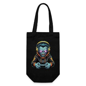 Zombie Zocker Power: Level Up mit Untoten! - Geschenkbeutel für Flaschen - Schwarz - Vorne