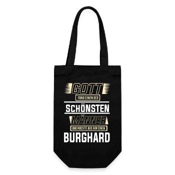 Burghard the Most Beautiful Man Shaped by God Design - Gift Bag for Bottles - black - Front