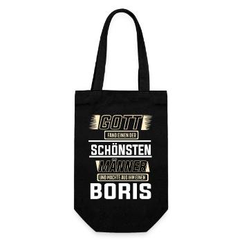 Boris the Most Beautiful Man Shaped by God Design - Gift Bag for Bottles - black - Front