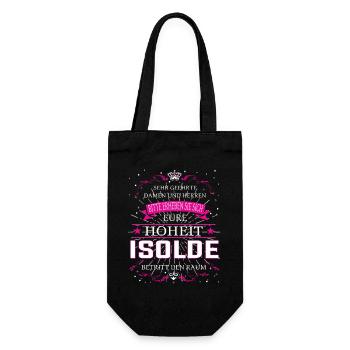 Eure Hoheit die Isolde betritt den Raum - Geschenkbeutel für Flaschen - Schwarz - Vorne