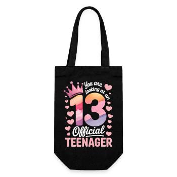 13th birthday teenager gift - Gift Bag for Bottles - black - Front