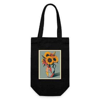 Vase mit Sonnenblumen und Lilien Artistic - Geschenkbeutel für Flaschen - Schwarz - Vorne