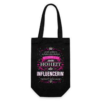 Eure Hoheit die Influencerin betritt den Raum - Geschenkbeutel für Flaschen - Schwarz - Vorne