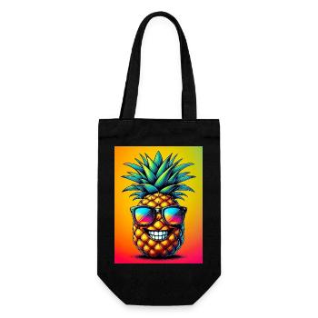 Pineapple - Gift Bag for Bottles - black - Front