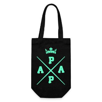 papa_krone - Geschenkbeutel für Flaschen - Schwarz - Vorne