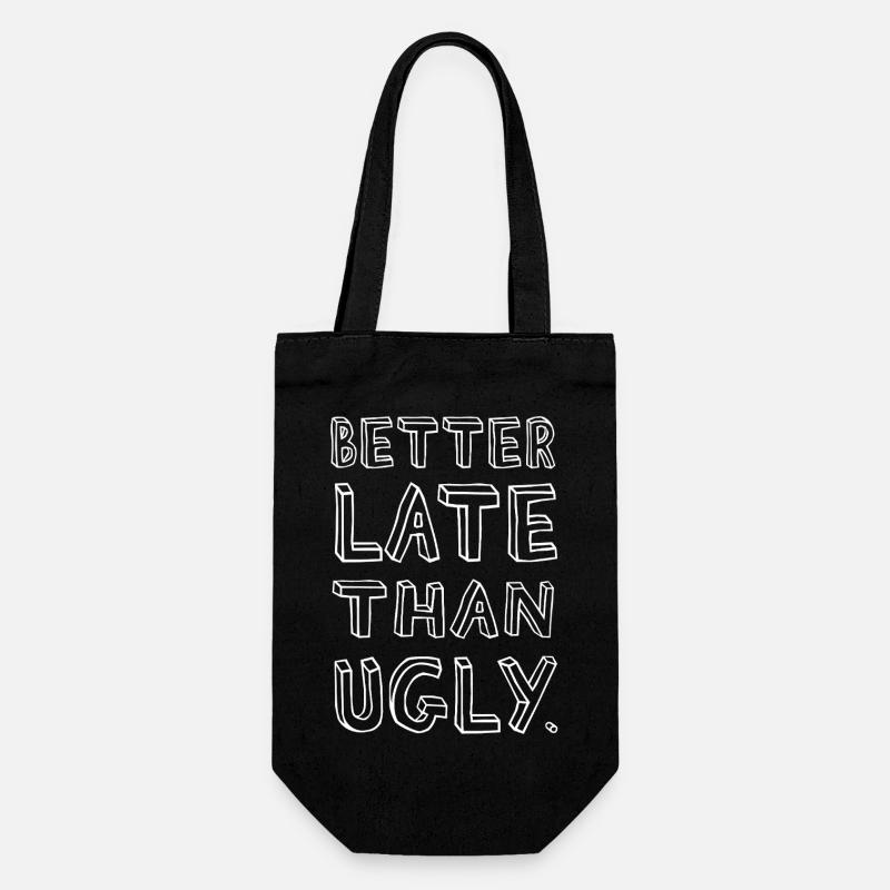 Better Late Than Ugly – Confident - Gift Bag for Bottles - black