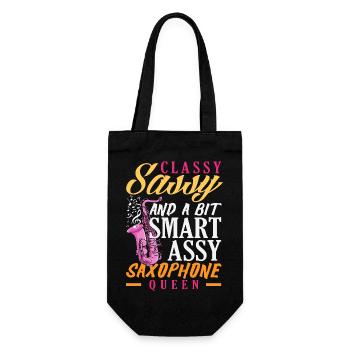 Elegant Naughty Clever Asshole Saxophone Queen - Gift Bag for Bottles - black - Front