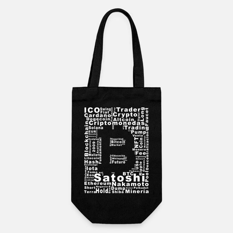 Satoshi Nakamoto Krypto-Collage - Geschenkbeutel für Flaschen - Schwarz