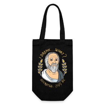 Funny Socrates I Drank What Philosophy Graphic - Gift Bag for Bottles - black - Front