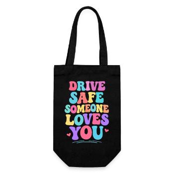 Conduis prudemment, quelqu’un t’aime - Sac à bouteille - noir - Devant