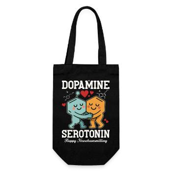 Conception d’un câlin à la dopamine et sérotonine - Sac à bouteille - noir - Devant