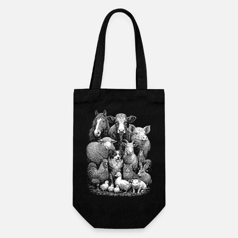 Animaux de la ferme - Sac à bouteille - noir