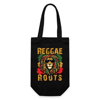 Lion Reggae Roots Rasta-Vibe - Geschenkbeutel für Flaschen - Schwarz - Vorne