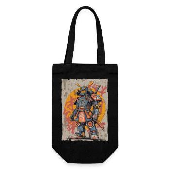 Mechanical Samurai Street Art - Gift Bag for Bottles - black - Front