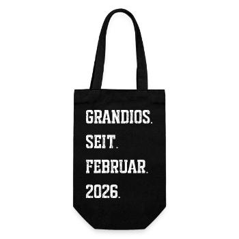 Geburt Februar 2026 - Geschenkbeutel für Flaschen - Schwarz - Vorne