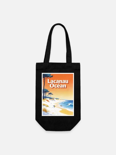 Lacanau Ocean Vintage Surf-Poster - Geschenkbeutel für Flaschen - Schwarz