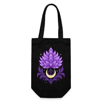 Distel Mond Symbol - Florales Naturmotiv - Geschenkbeutel für Flaschen - Schwarz - Vorne
