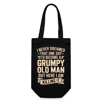 Grumpy Old Man: Es töten - Geschenkbeutel für Flaschen - Schwarz - Vorne