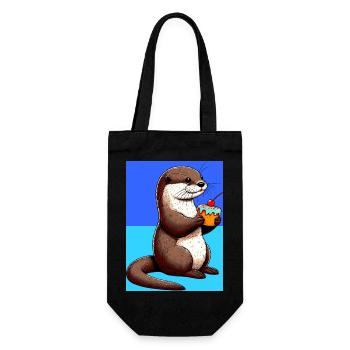 otter - Gift Bag for Bottles - black - Front