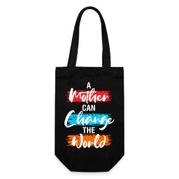 A Mother Can Change the World Shirt - Gift Bag for Bottles - black - Front