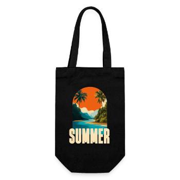 Tropical summer beach - Gift Bag for Bottles - black - Front