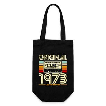 Original 1973 Retro Cassette - Gift Bag for Bottles - black - Front