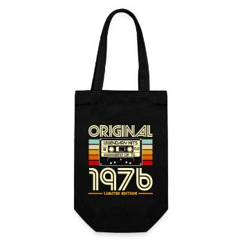 Original 1976 Retro Cassette - Gift Bag for Bottles - black - Front