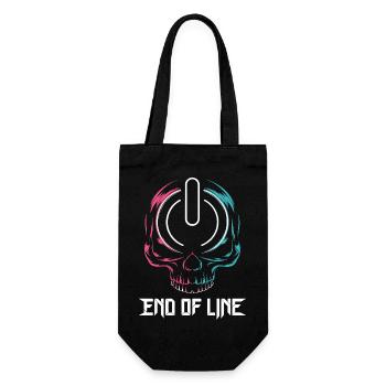  End Of Line Gamer Totenkopf Power Button Gaming - Geschenkbeutel für Flaschen - Schwarz - Vorne