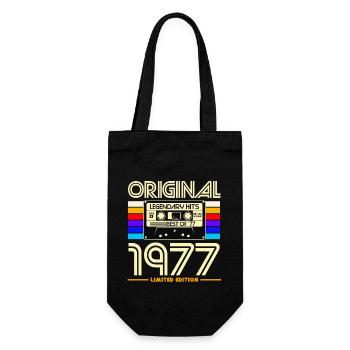 Original 1977 Retro Cassette - Gift Bag for Bottles - black - Front