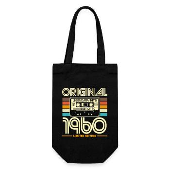 Original 1960's Vintage Cassette - Gift Bag for Bottles - black - Front