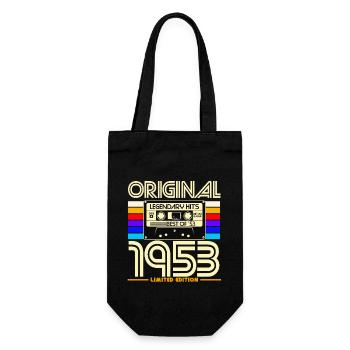 Original 1953 Retro Cassette - Gift Bag for Bottles - black - Front