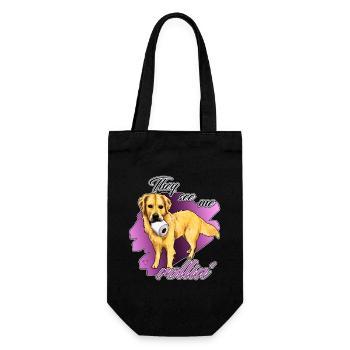 Golden Retriever Hund Meme Shirt lustig - Geschenkbeutel für Flaschen - Schwarz - Vorne