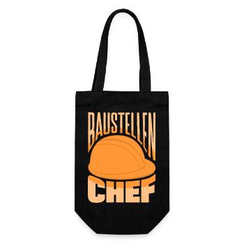 Baustellen Chef Bauleiter Handwerker Hausbau - Geschenkbeutel für Flaschen - Schwarz - Vorne