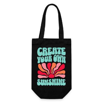 Erschaffen Sie Ihr eigenes Sonnenscheinbild - Geschenkbeutel für Flaschen - Schwarz - Vorne