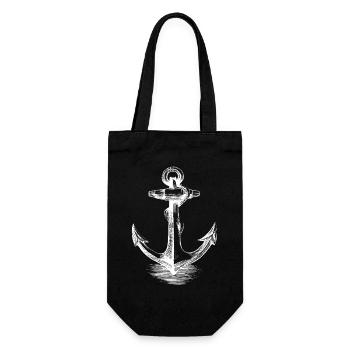 Ankeremblem Nautische Silhouette - Geschenkbeutel für Flaschen - Schwarz - Vorne
