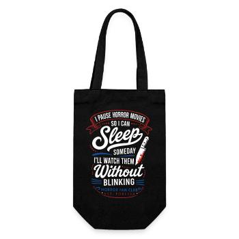 Pause Horror Movies Sleep Funny Quote - Geschenkbeutel für Flaschen - Schwarz - Vorne
