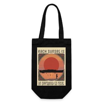 Sonnenuntergangs-Reset-Moment - Geschenkbeutel für Flaschen - Schwarz - Vorne