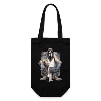 Cool Great Dane with Trumpet - Gift Bag for Bottles - black - Front