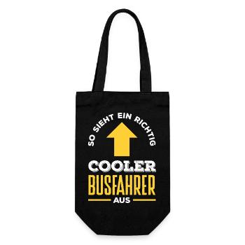 Cooler Busfahrer Beruf Spruch - Geschenkbeutel für Flaschen - Schwarz - Vorne